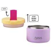 Oasis Stainless Steel Double Wall Insulated JNR Food Flask with Quick Release Lid 300ml Bubblegum Pink image 9 – thumbnail