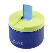 Oasis Stainless Steel Double Wall Insulated JNR Food Flask with Quick Release Lid 300ml Peacock Blue image 2 – thumbnail