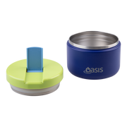 Oasis Stainless Steel Double Wall Insulated JNR Food Flask with Quick Release Lid 300ml Peacock Blue image 4 – thumbnail