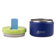 Oasis Stainless Steel Double Wall Insulated JNR Food Flask with Quick Release Lid 300ml Peacock Blue image 8 – thumbnail