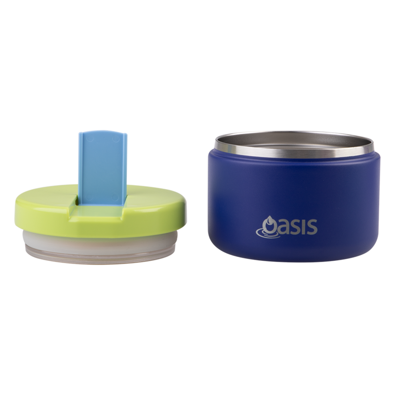 Oasis Stainless Steel Double Wall Insulated JNR Food Flask with Quick Release Lid 300ml Peacock Blue image 8