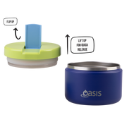 Oasis Stainless Steel Double Wall Insulated JNR Food Flask with Quick Release Lid 300ml Peacock Blue image 9 – thumbnail