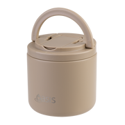 Oasis Stainless Steel Double Wall Insulated Food Flask with Quick Release Lid & Spork 550ml Latte image 3 – thumbnail