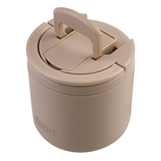 Oasis Stainless Steel Double Wall Insulated Food Flask with Quick Release Lid & Spork 550ml Latte image 4 – thumbnail