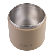 Oasis Stainless Steel Double Wall Insulated Food Flask with Quick Release Lid & Spork 550ml Latte image 6 – thumbnail