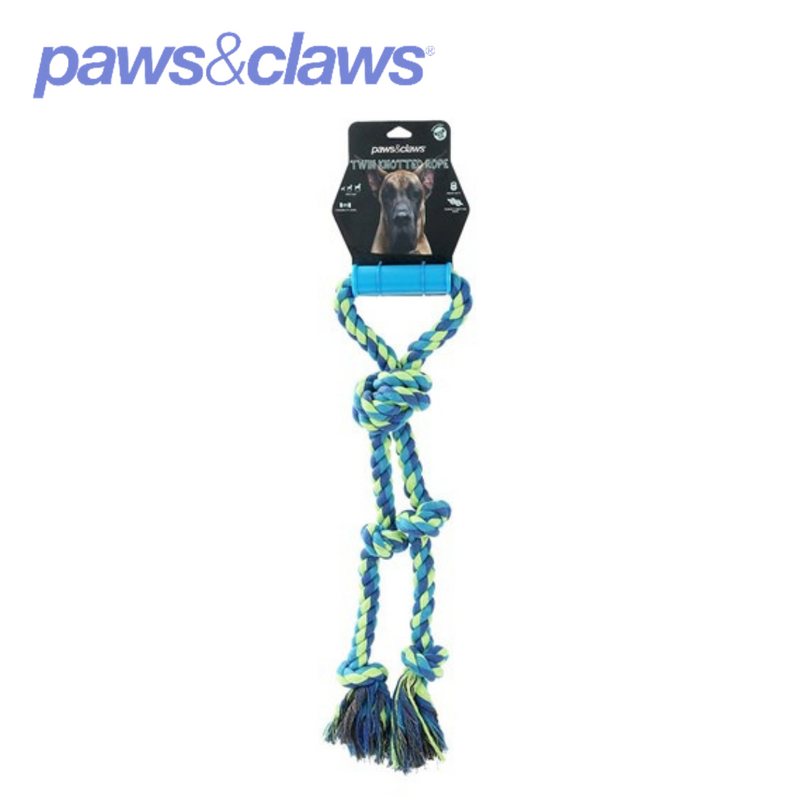 Twin Knotted Rope Tugger Toy W/ Handle 50cm