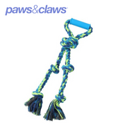 Twin Knotted Rope Tugger Toy W/ Handle 50cm