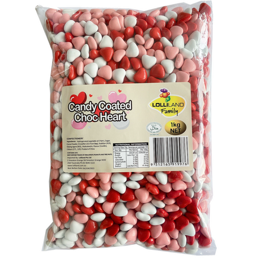 Choc Candy Hearts Pink 1kg