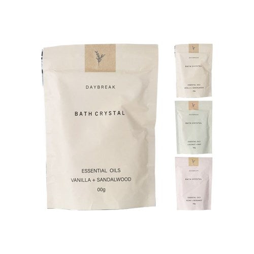 250g bag of fragrant bath crystals in assorted scents