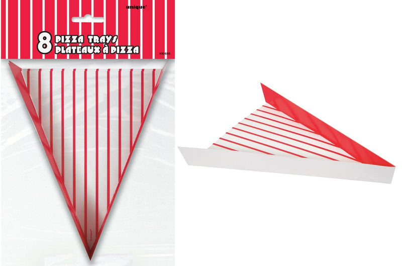 Pack of 8 triangular paper pizza slice trays