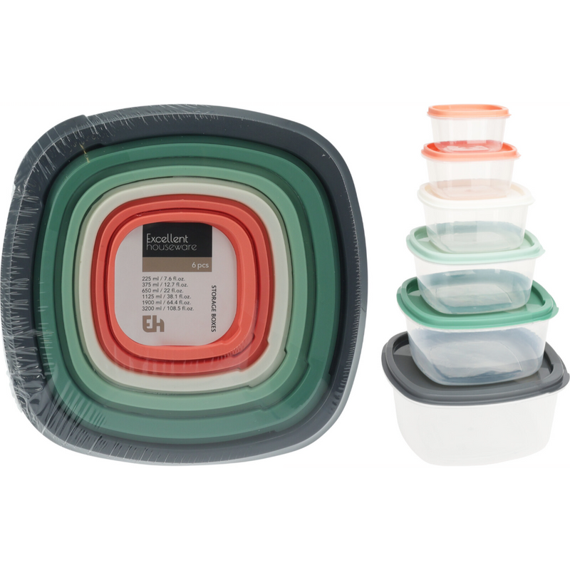 6 piece storage box set with lids