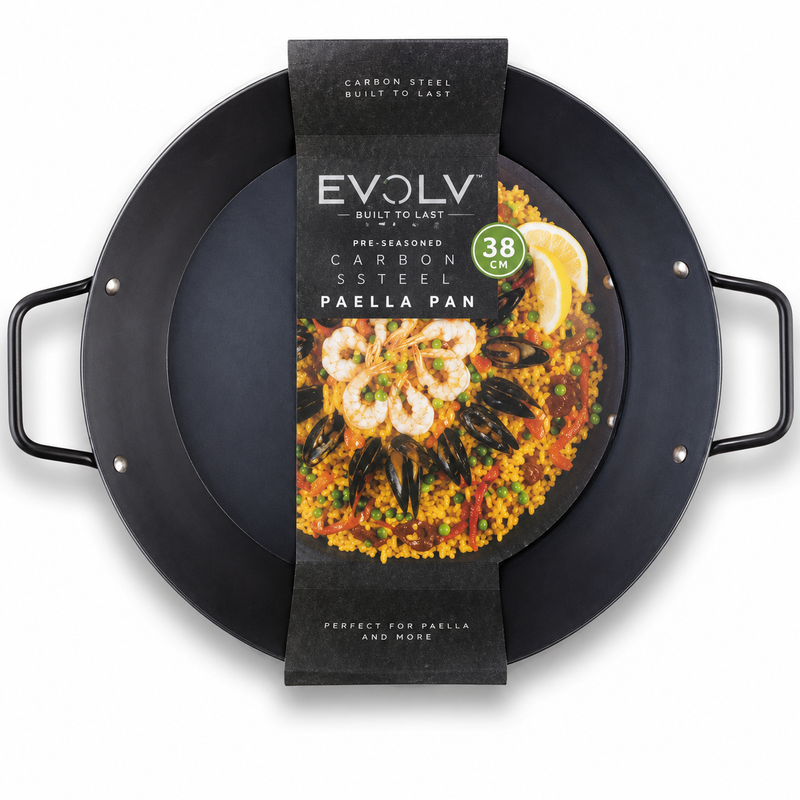 Evolv -Seasoned Carbon Steel Paella Pan 38cm