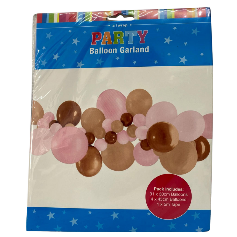 Pink Rose and Gold Balloon Garland 35pk