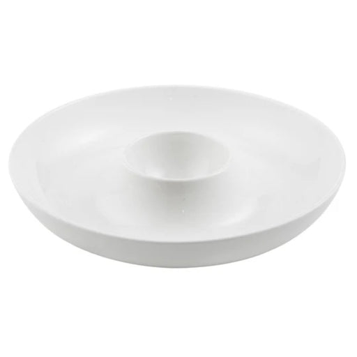 Round chip and dip platter with central bowl