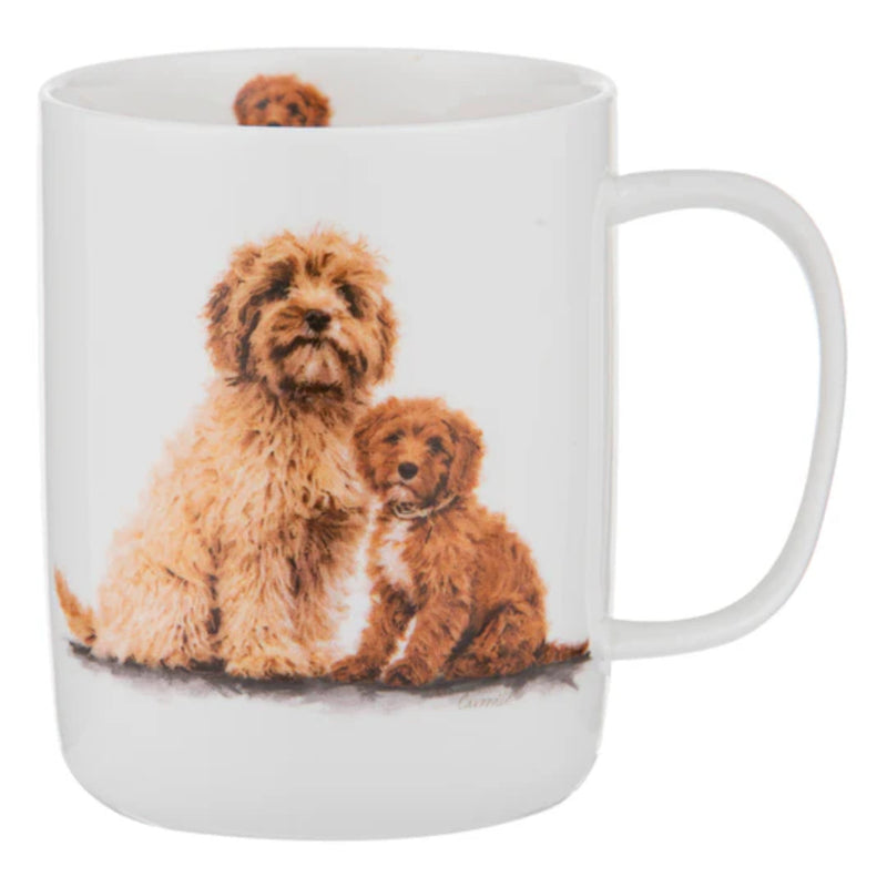 Cavoodle dog ceramic mug on table