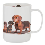 Ceramic dachshund mug with comfy handle