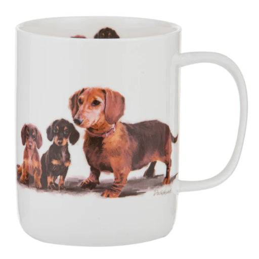 Ceramic dachshund mug with comfy handle
