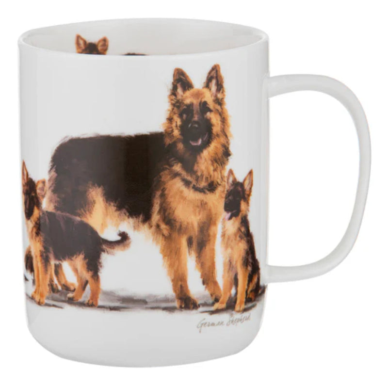 German Shepherd ceramic mug with bold artwork