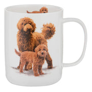 Groodle dog mug with glossy finish
