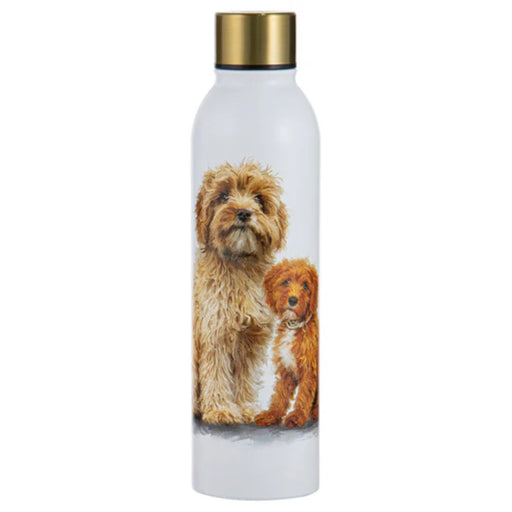 Reusable drink bottle with dachshund illustration