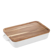 Large baking dish with lid that doubles as trivet
