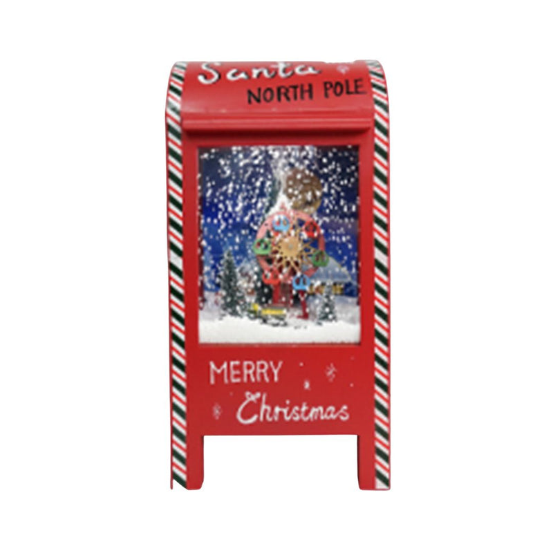 XMAS Snowing Small Standing Mailbox 22x22x44.5cm