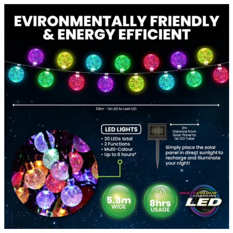 Fairy String Light Solar Ball Bubble 20 LED