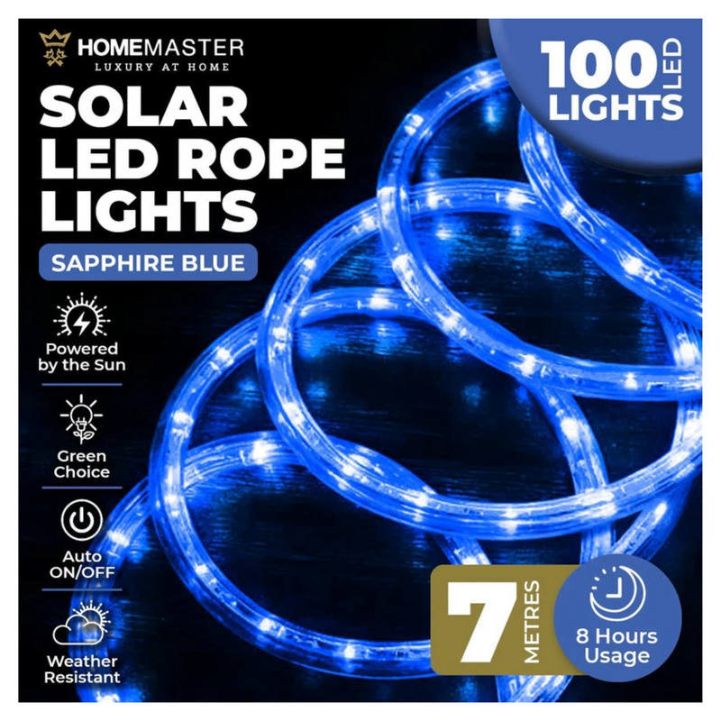 Solar Blue Lights Rope Rope Light Solar 100 LED Blue — Ronis