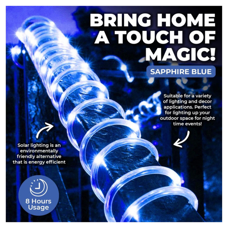 Rope Light Solar 100 LED Blue