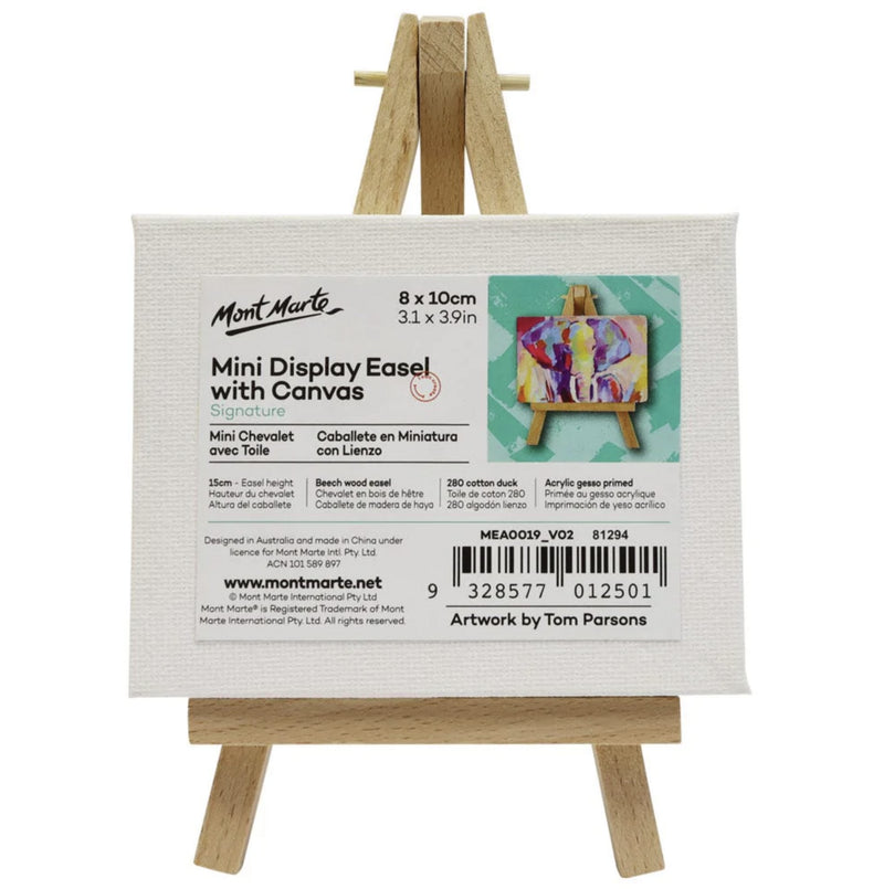 Mont Marte Mini Display Easel w/Canvas 8x10cm