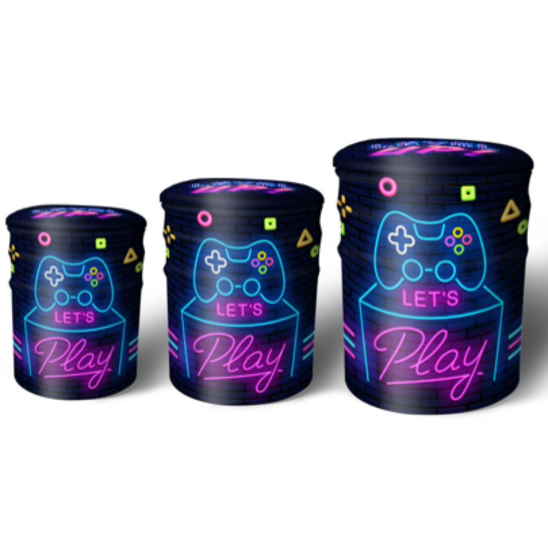 Gamer Set of 3 Tin Ottomans