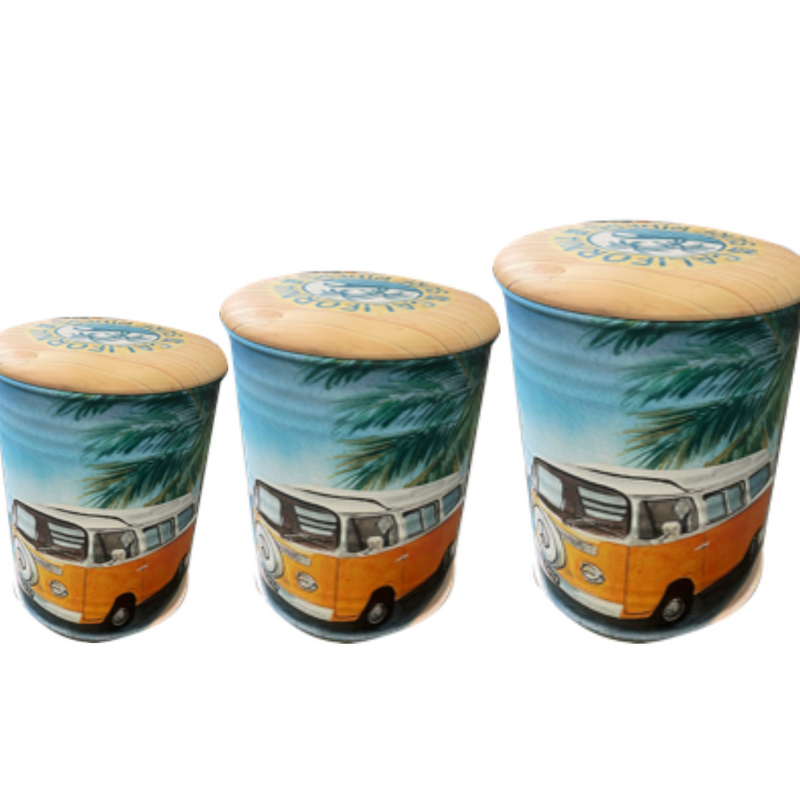 Kombi Set of 3 Tin Ottomans