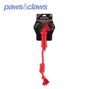 Flavour-Bone Rope Tugger Beef Flavoured Rubber Toy Red
