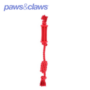 Flavour-Bone Rope Tugger Beef Flavoured Rubber Toy Red