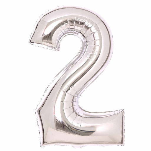 Silver number 2 foil balloon