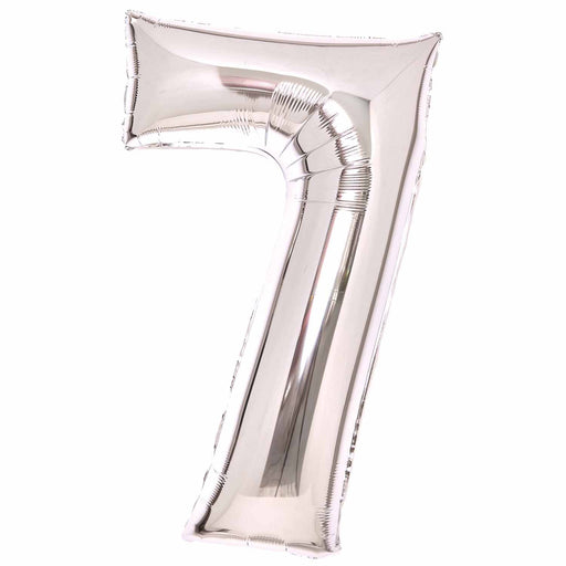 Silver Number 7 foil balloon