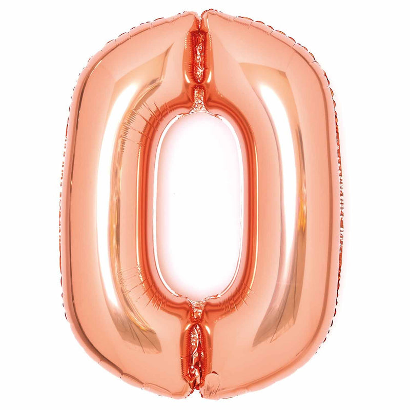 Rose gold number 0 foil balloon