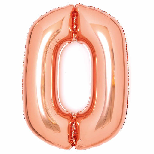 Rose gold number 0 foil balloon