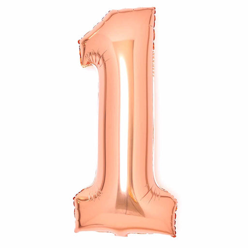 Rose gold number 1 foil balloon