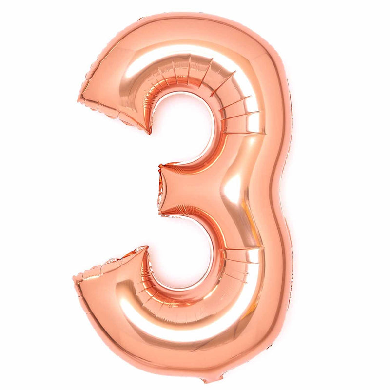 Rose Gold Number 3 foil balloon