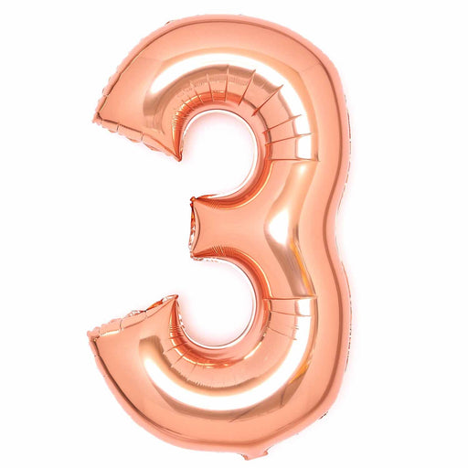 Rose Gold Number 3 foil balloon
