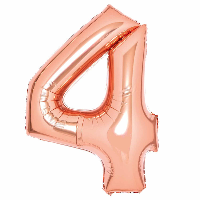 Rose Gold Number 4 foil balloon