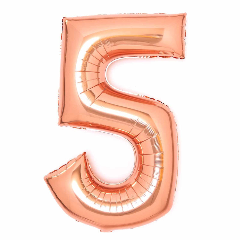 Rose Gold Number 5 foil balloon