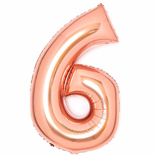Rose Gold Number 6 foil balloon