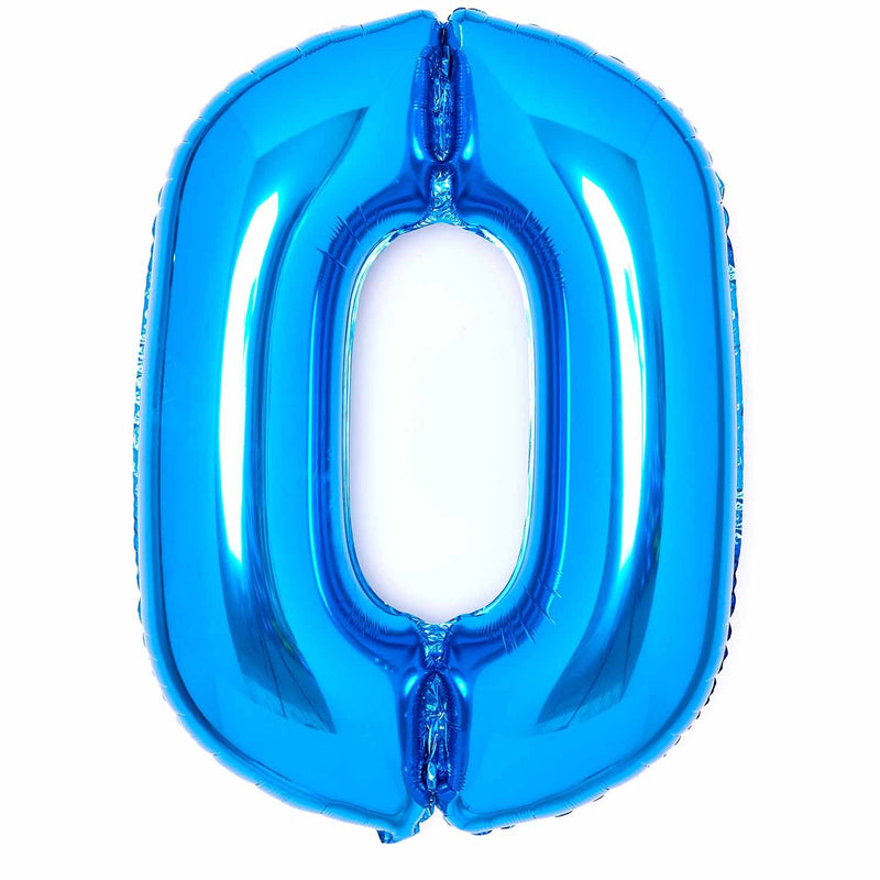 Blue Number 0 foil balloon