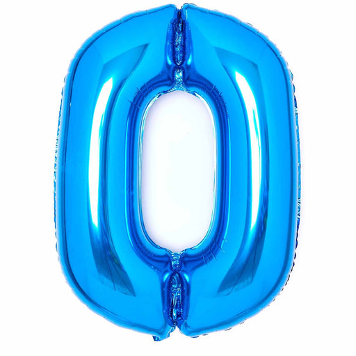 Blue Number 0 foil balloon