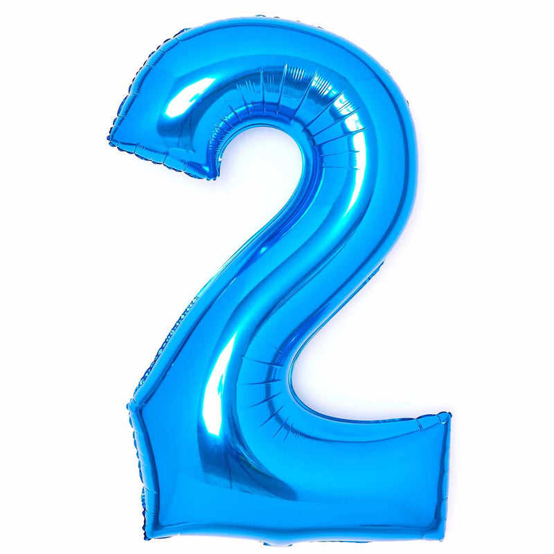 Blue Number 2 foil balloon