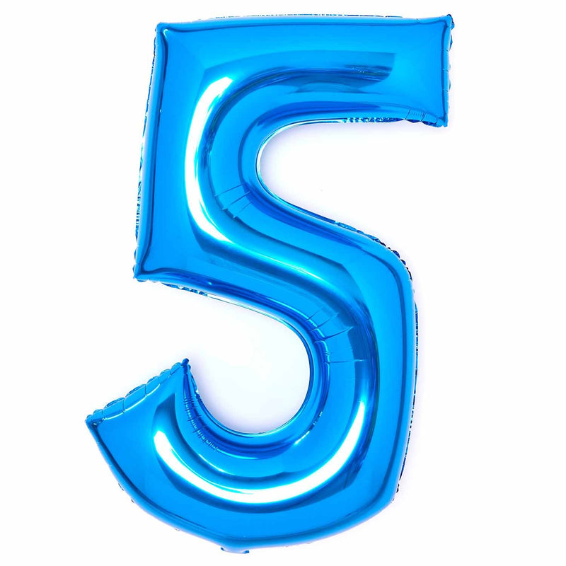Blue Number 5 foil balloon