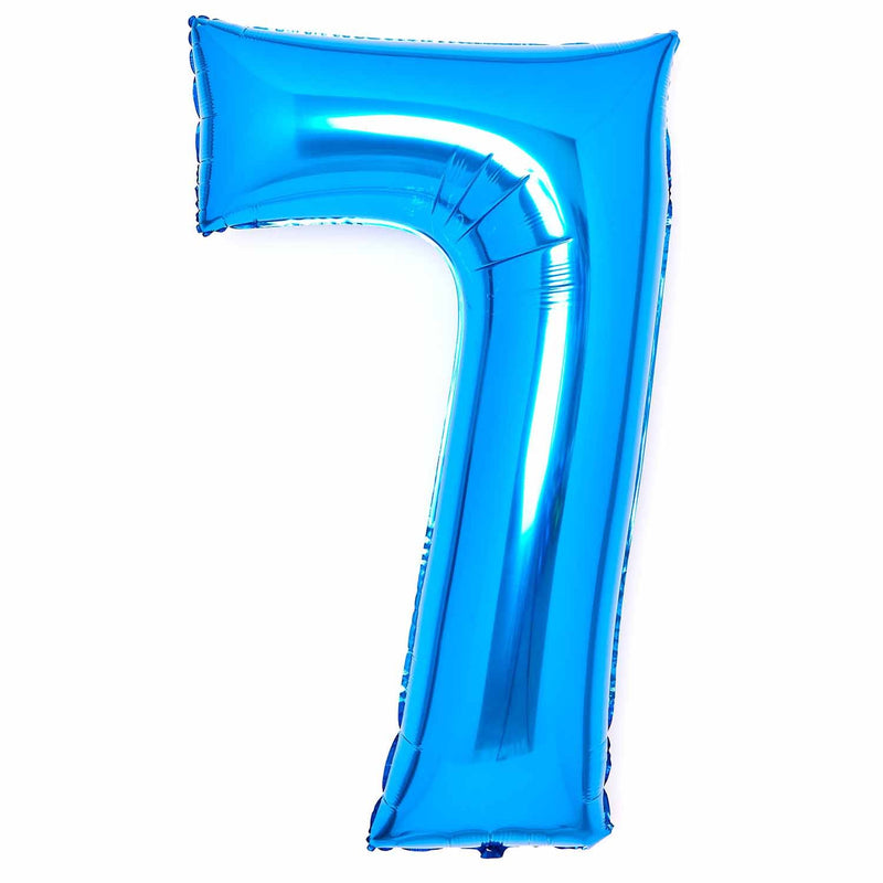 Blue Number 7 foil balloon