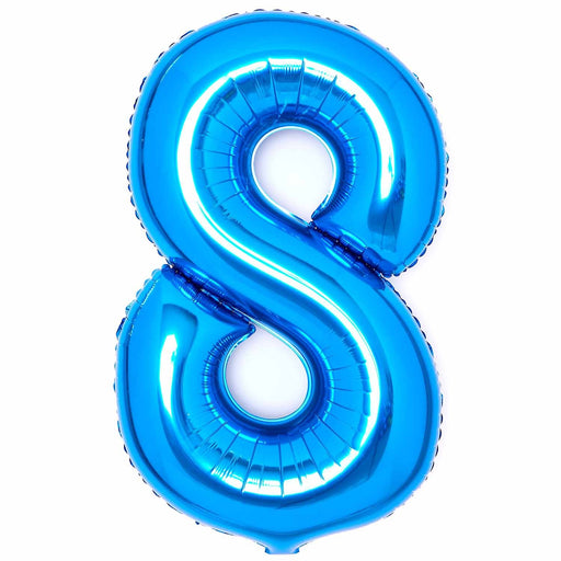 Blue Number 8 foil balloon